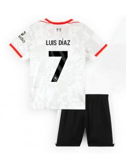 Liverpool Luis Diaz #7 Ausweichtrikot für Kinder 2024-25 Kurzarm (+ Kurze Hosen)